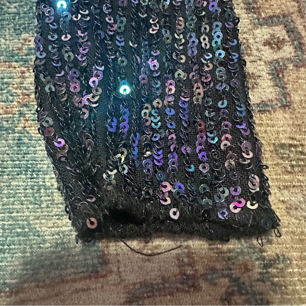 Free People•Sequin Black Long Sleeve Top size XS - Picture 5 of 8